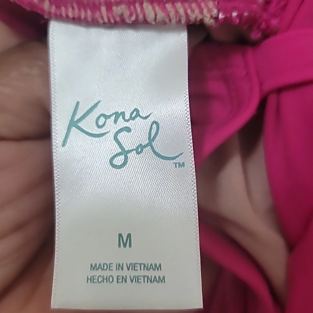 KONA SOL WOMEN'S PINK SWINSUIT ONE‎ PIECE TIED ON THE BACK SIZE MEDIUM